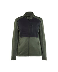 3549 Dames Sweatshirt met rits - Herfstgroen/Zwart