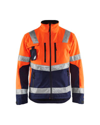 4900 Softshell jack High Vis - High Vis Oranje/Marineblauw