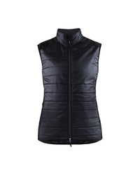 3864 Dames gevoerde bodywarmer - Zwart/Donkergrijs