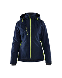 4972 Dames lichtgewicht winterjas - Donker marineblauw/High Vis Geel