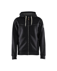 4933 Hooded sweatshirt met rits gevoerd - Zwart