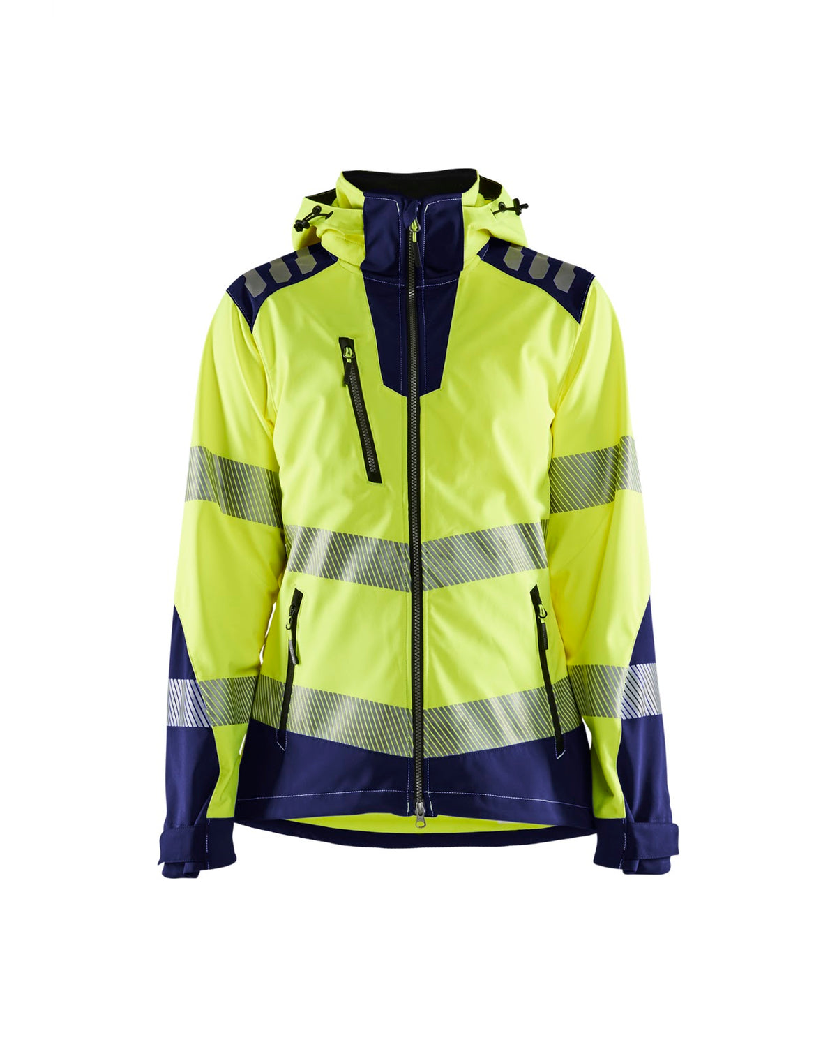 4791 Dames Softshell jack High Vis - High Vis Geel/Marineblauw