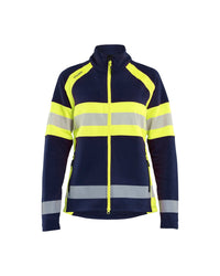 4718 Dames Microfleecevest High Vis - Marine/High Vis Geel