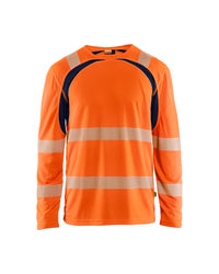 3599 UV-T-shirt lange mouwen High Vis - High Vis Oranje/Marineblauw