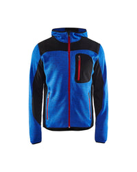 4930 Gebreid vest met softshell - Korenblauw/Zwart