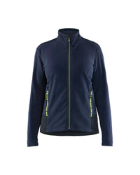 4766 Dames Microfleecevest - Donker marineblauw/High Vis Geel