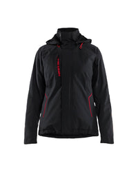4408 Dames Lichtgewicht winterjas 4-weg stretch - Zwart/Rood