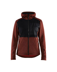 3542 Dames Hooded sweatshirt met rits - Gebrand rood/Zwart