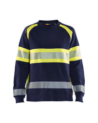 3409 Dames Sweatshirt High Vis - Marine/High Vis Geel