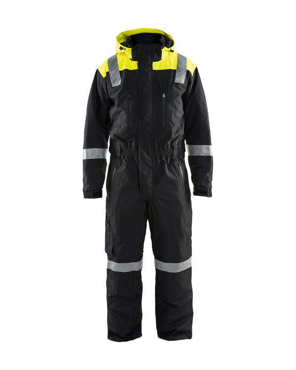 6787 Winteroverall afneembare capuchon - Zwart/High Vis Geel