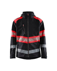 4494 Softshell jack High Vis - Zwart/High Vis Rood