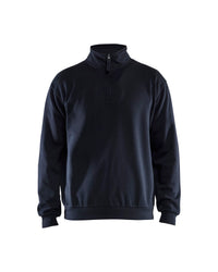 3587 Sweatshirt met halve rits - Donker marineblauw