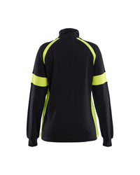 3566 Dames Sweatshirt visible - Zwart/High Vis Geel