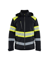 4489 Lichtgewicht softshell jack gevoerd high vis - Zwart/High Vis Geel