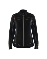 4924 Dames Microfleecevest - Zwart/Rood