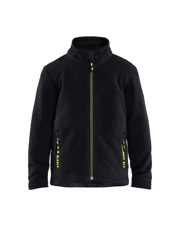 5206 Kids Microfleece - Zwart/High Vis Geel