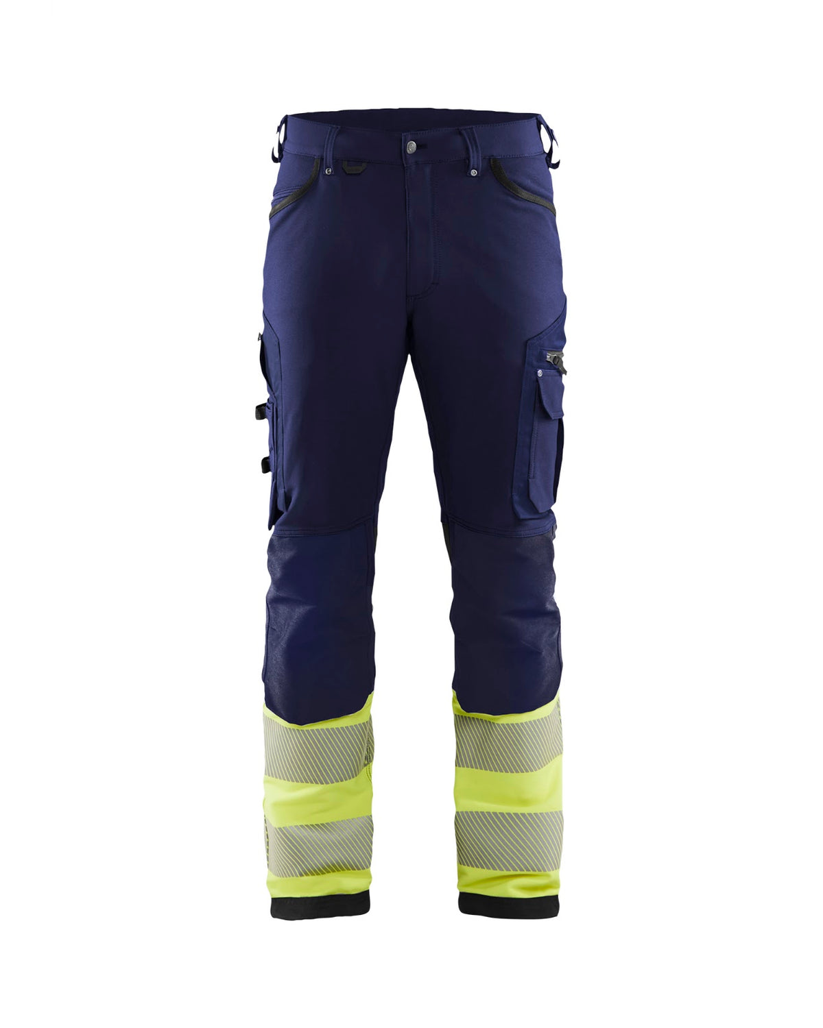 1193 High Vis Werkbroek 4-weg stretch - Marine/High Vis Geel