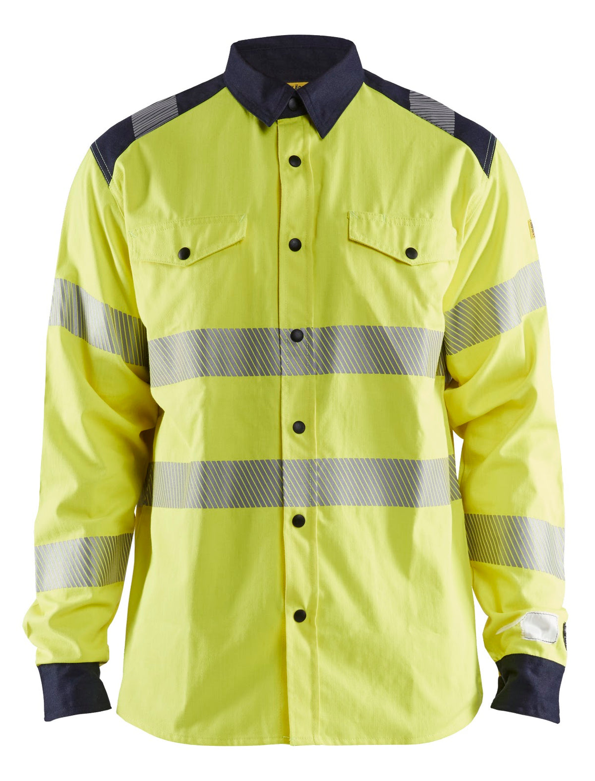 3239 Multinorm overhemd Inherent - High Vis Geel/Marineblauw