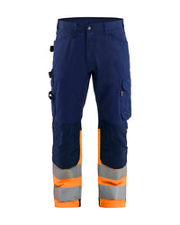 1708 High Vis werkbroek - Marineblauw/Oranje
