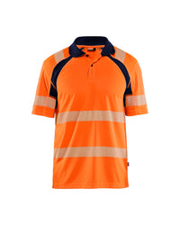 3595 UV-Poloshirt High Vis - High Vis Oranje/Marineblauw