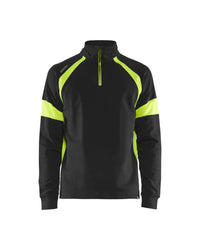3550 Sweatshirt met halve rits Visible - Zwart/High Vis Geel