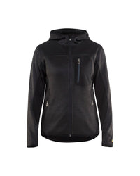 4931 Dames gebreid vest met softshell - Donkergrijs/Zwart