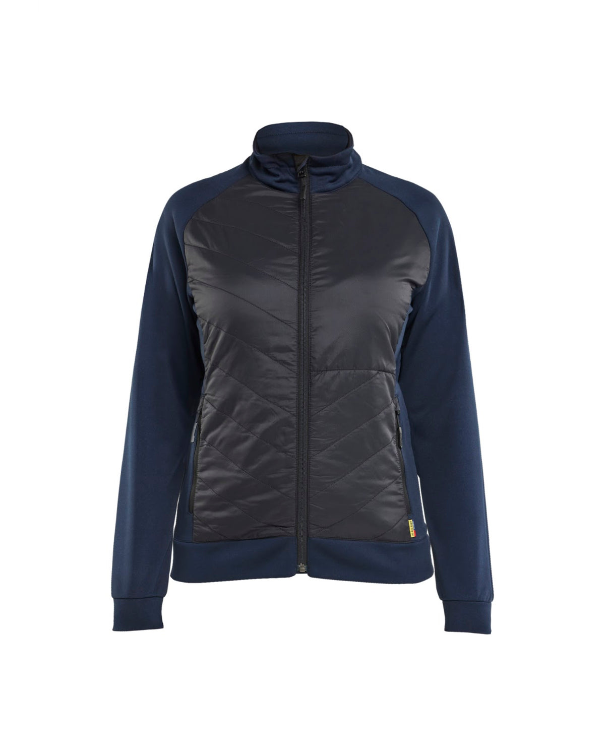 3419 Dames hybride sweatshirt met rits - Donker marineblauw/Zwart