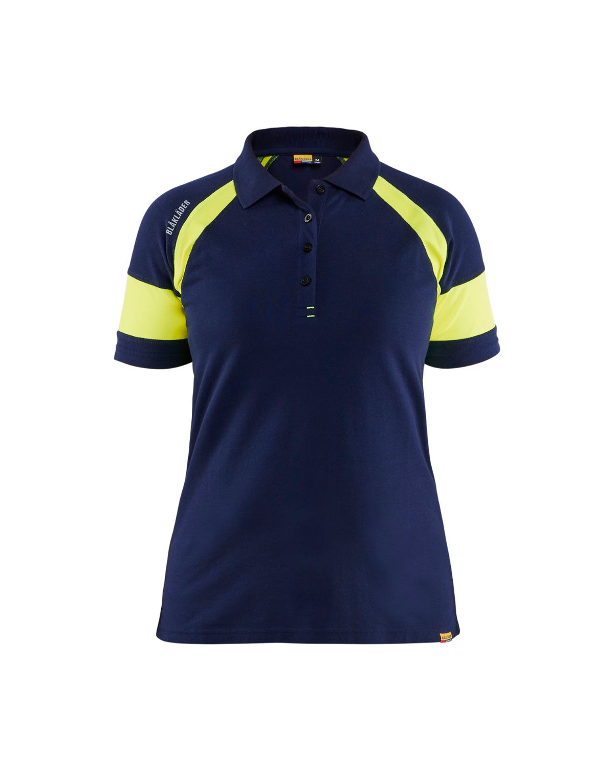 3529 Dames Poloshirt visible - Marine/High Vis Geel