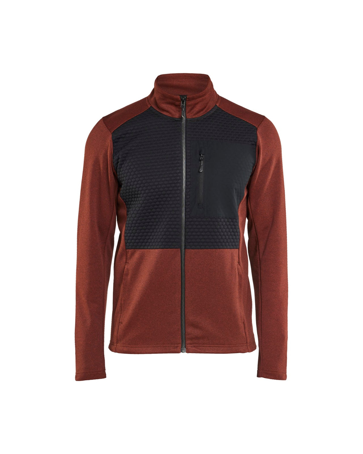 3548 Sweatshirt met rits - Gebrand rood/Zwart