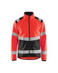 4877 Softshell jack High Vis - High Vis Rood/Zwart