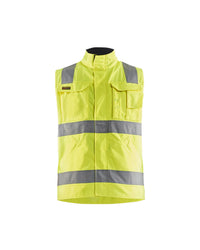 8505 Werkvest. Ongevoerd High Vis - High Vis Geel/Marineblauw
