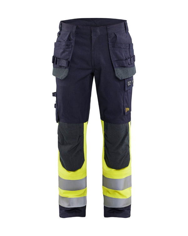 1489 Multinorm werkbroek met gereedschapzakken inherent - Marine/High Vis Geel