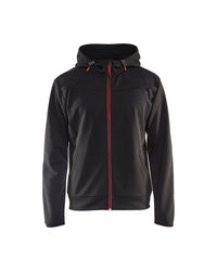 3363 Hooded sweatshirt met rits - Zwart/Rood