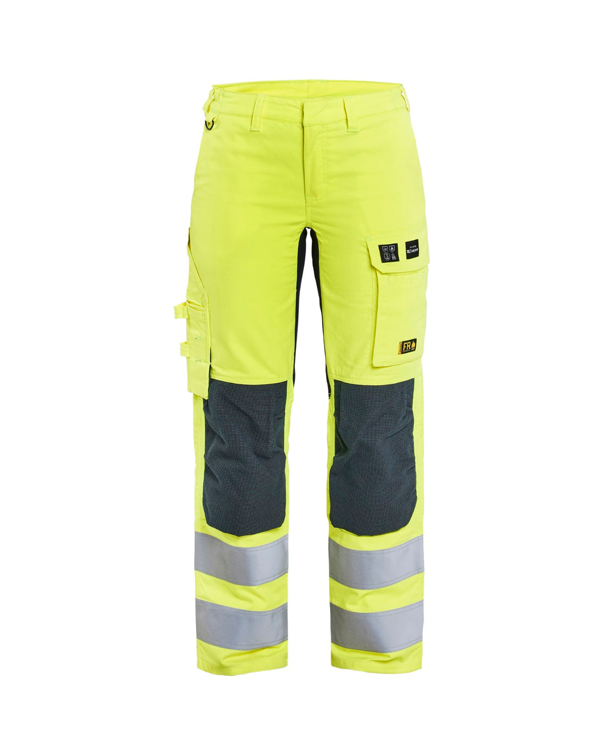 7191 Dames Multinorm werkbroek stretch Inherent - High Vis Geel/Marineblauw