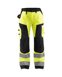 7155 Dames High Vis Werkbroek - High Vis Geel/Zwart