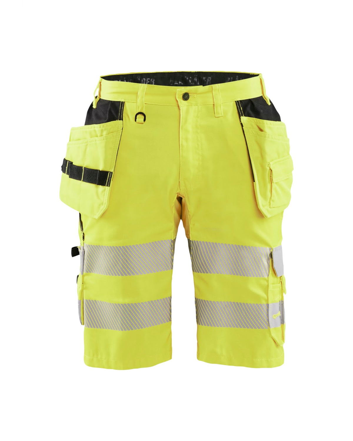 1586 High Vis short met stretch en gereedschapszakken - High Vis Geel