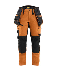 7170 STRIKER Dames werkbroek met stretch en afneembare gereedschapszakken - Roest/Zwart