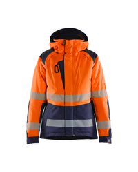 4456 Dames Winterjas High Vis - High Vis Oranje/Marineblauw
