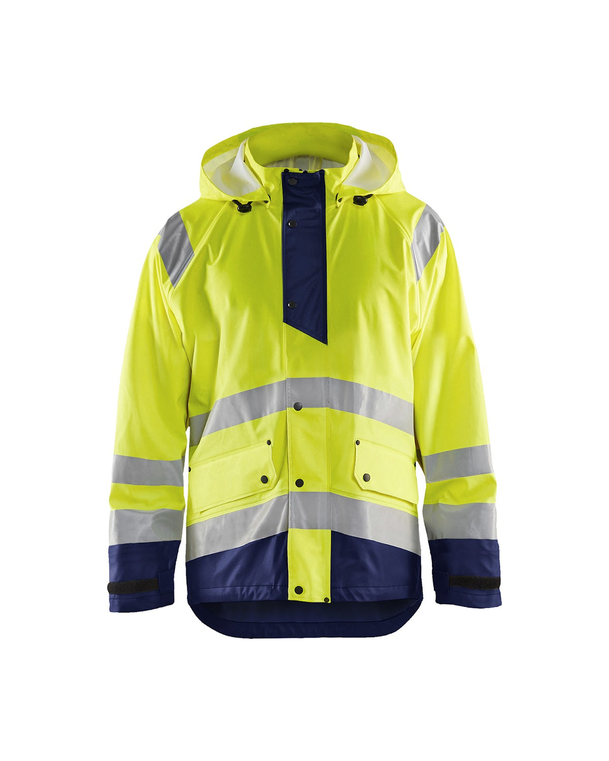 4323 Regenjas High Vis LEVEL 1 - High Vis Geel/Marineblauw