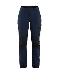 7122 Dames Service werkbroek 4-weg stretch - Donker marineblauw/Zwart