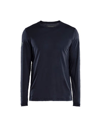 3538 T-shirt lange mouwen merinowol - Donker marineblauw