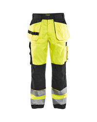 1533 High Vis werkbroek met gereedschapszakken - High Vis Geel/Zwart