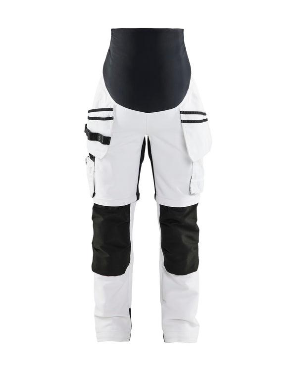 7102 Schilders Zwangerschapsbroek Zip-Off - Wit/zwart