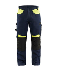 1556 Werkbroek - Donker marineblauw/High Vis Geel