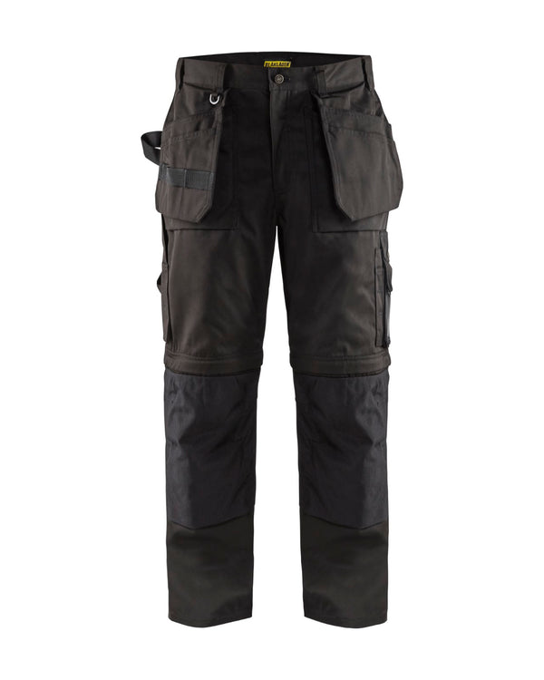1538 Werkbroek met gereedschapszakken zip-off - Zwart