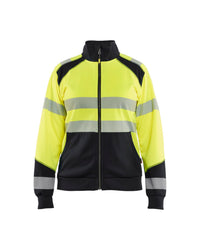 3508 Dames sweatshirt met rits High Vis - High Vis Geel/Zwart