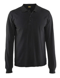 3388 Poloshirt lange mouwen - Zwart