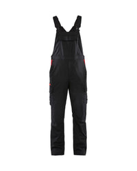 2644 Industrie bretelbroek Stretch - Zwart/Rood