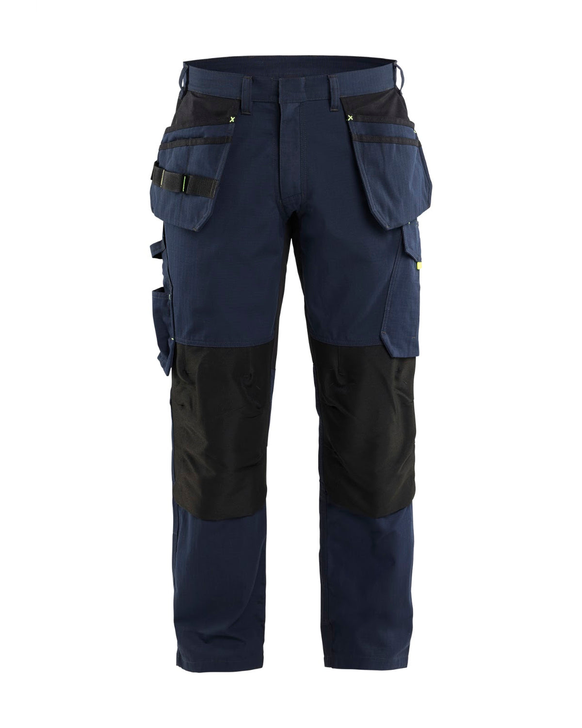 1496 Service werkbroek stretch met gereedschapszakken - Donker marineblauw/High Vis Geel