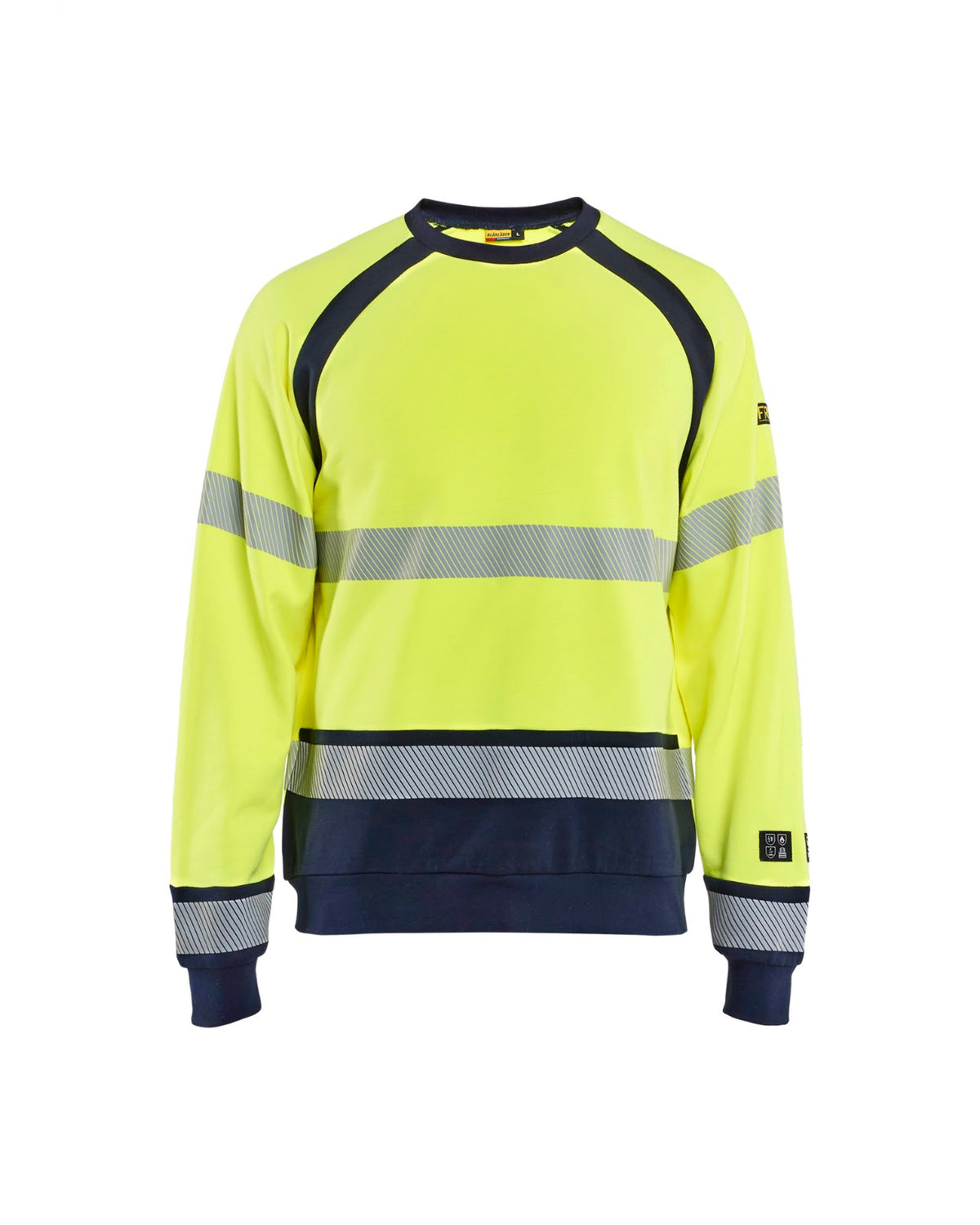 3088 Multinorm Sweatshirt Inherent - High Vis Geel/Marineblauw